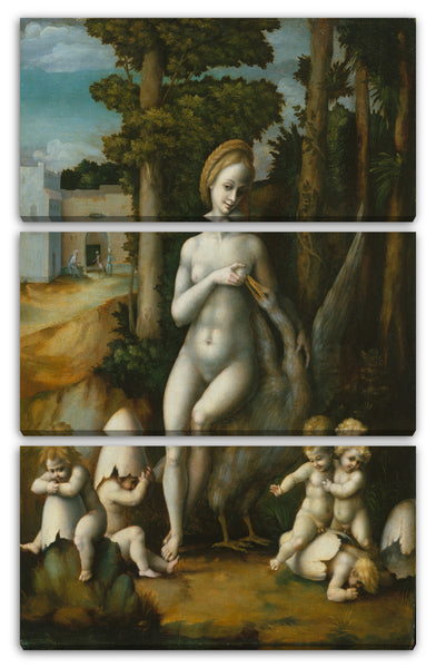 Leinwandbild Bachiacca (Francesco d'Ubertino Verdi) (Italienisch, Florenz 1494-1557 Florenz) - Leda und der Schwan