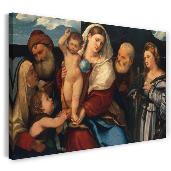 Leinwandbild Bonifacio de 'Pitati - Madonna und Kind mit Heiligen