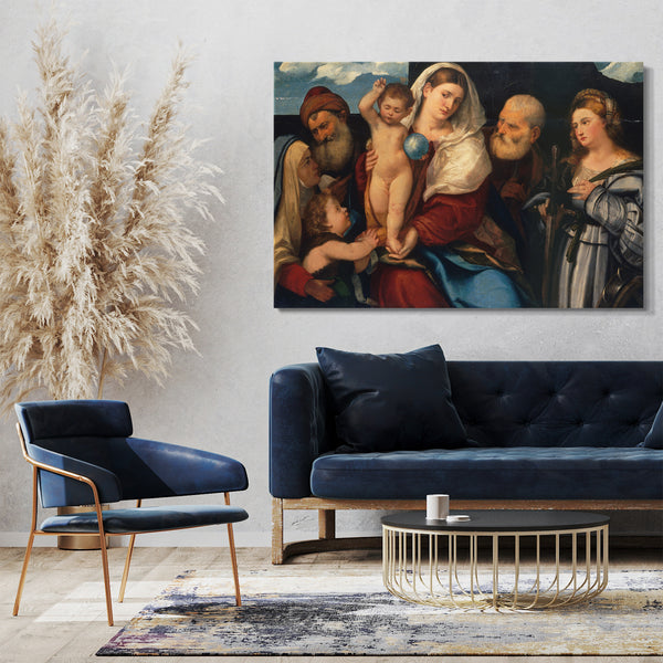 Leinwandbild Bonifacio de 'Pitati - Madonna und Kind mit Heiligen