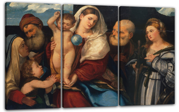 Leinwandbild Bonifacio de 'Pitati - Madonna und Kind mit Heiligen