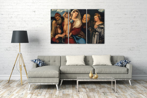 Leinwandbild Bonifacio de 'Pitati - Madonna und Kind mit Heiligen