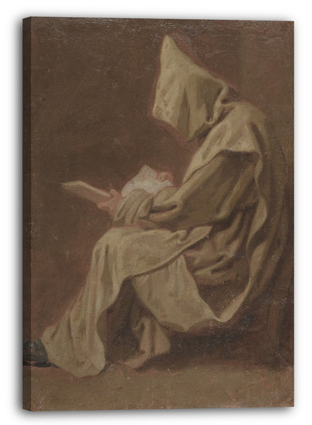 Leinwandbild Jean Restout le jeune - Sitzender Kartäuser, der ein offenes Buch hält