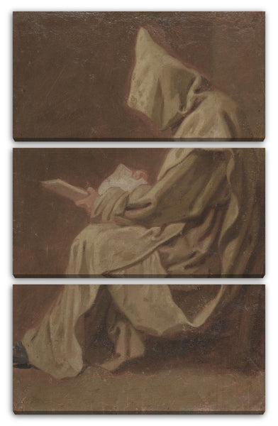 Leinwandbild Jean Restout le jeune - Sitzender Kartäuser, der ein offenes Buch hält