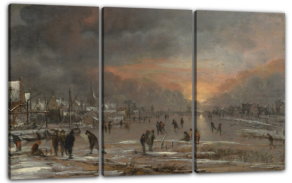 Leinwandbild Aert van der Neer - Sport auf einem gefrorenen Fluss