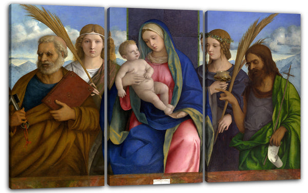 Leinwandbild Giovanni Bellini - Madonna und Kind mit Heiligen