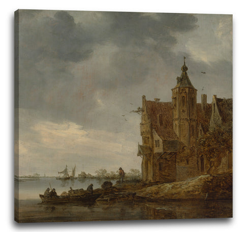 Leinwandbild Jan van Goyen - Landhaus nahe dem Wasser