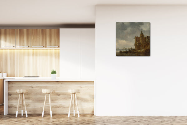 Leinwandbild Jan van Goyen - Landhaus nahe dem Wasser