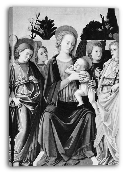 Leinwandbild Italienischer (Florentiner) Maler (drittes Viertel 15. Jahrhundert) - Madonna und Kind mit Engeln