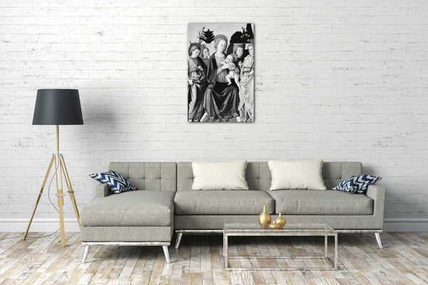Leinwandbild Italienischer (Florentiner) Maler (drittes Viertel 15. Jahrhundert) - Madonna und Kind mit Engeln