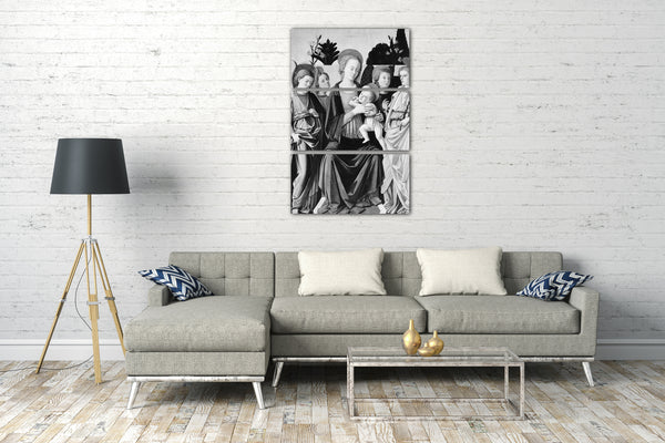 Leinwandbild Italienischer (Florentiner) Maler (drittes Viertel 15. Jahrhundert) - Madonna und Kind mit Engeln