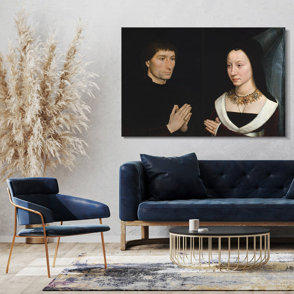 Leinwandbild Hans Memling - Tommaso di Folco Portinari (1428-1501); Maria Portinari (Maria Maddalena Baroncelli, geb. 1456)