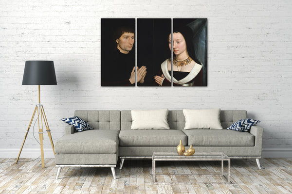 Leinwandbild Hans Memling - Tommaso di Folco Portinari (1428-1501); Maria Portinari (Maria Maddalena Baroncelli, geb. 1456)