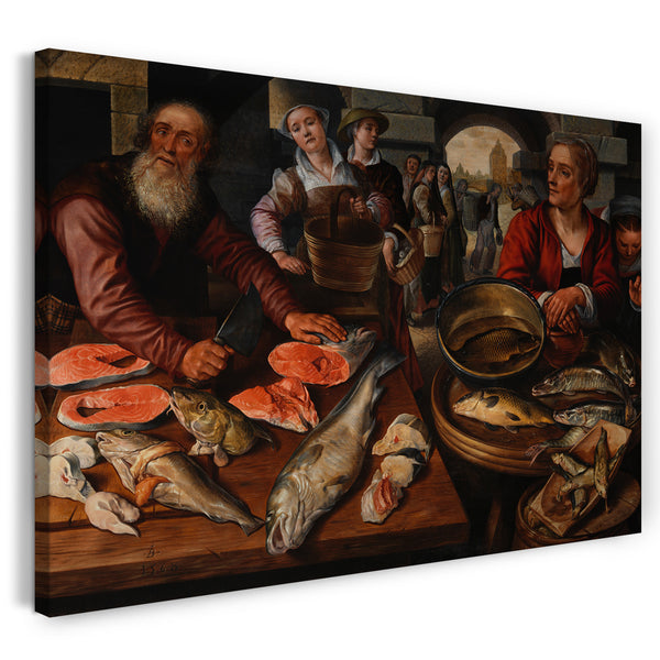 Leinwandbild Joachim Beuckelaer - Fischmarkt