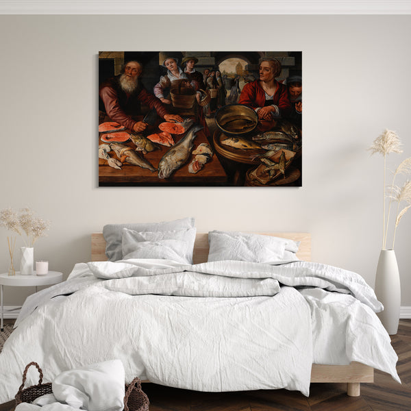 Leinwandbild Joachim Beuckelaer - Fischmarkt