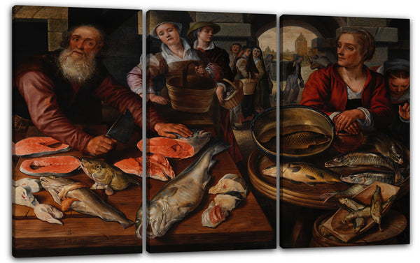 Leinwandbild Joachim Beuckelaer - Fischmarkt