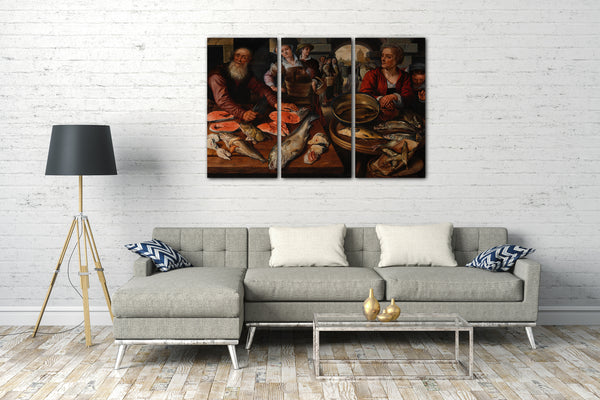 Leinwandbild Joachim Beuckelaer - Fischmarkt