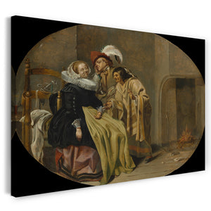 Leinwandbild Jacob Ente - Ein Paar in einem Innenraum mit einem Zigeuner-Wahrsager