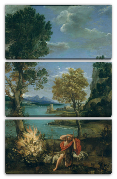 Leinwandbild Domenichino - Landschaft mit Moses und dem brennenden Busch