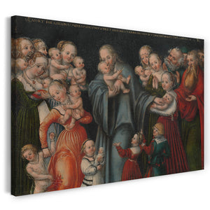 Leinwandbild Lucas Cranach der Jüngere und Werkstatt - Christus segnet die Kinder