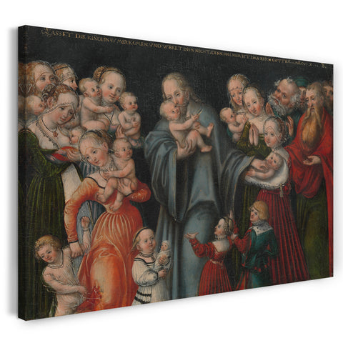 Leinwandbild Lucas Cranach der Jüngere und Werkstatt - Christus segnet die Kinder