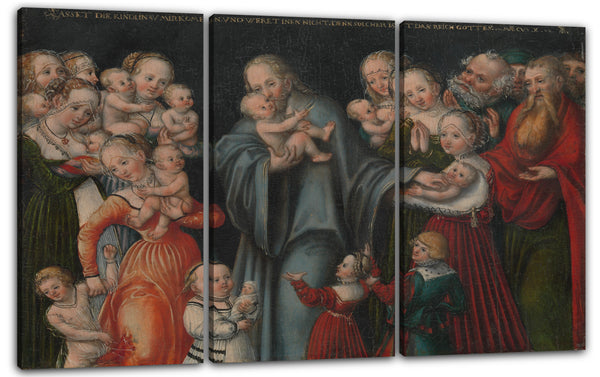 Leinwandbild Lucas Cranach der Jüngere und Werkstatt - Christus segnet die Kinder