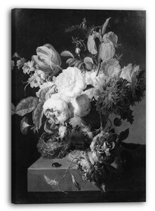 Leinwandbild Peter Faes - Blumen in einer Steinvase