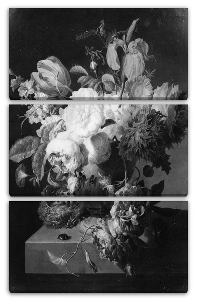 Leinwandbild Peter Faes - Blumen in einer Steinvase