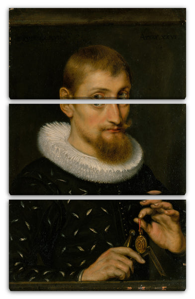Leinwandbild Peter Paul Rubens - Portrait eines Mannes, möglicherweise ein Architekt oder ein Geograph
