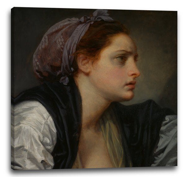 Leinwandbild Jean-Baptiste Greuze - Studie Kopf einer Frau