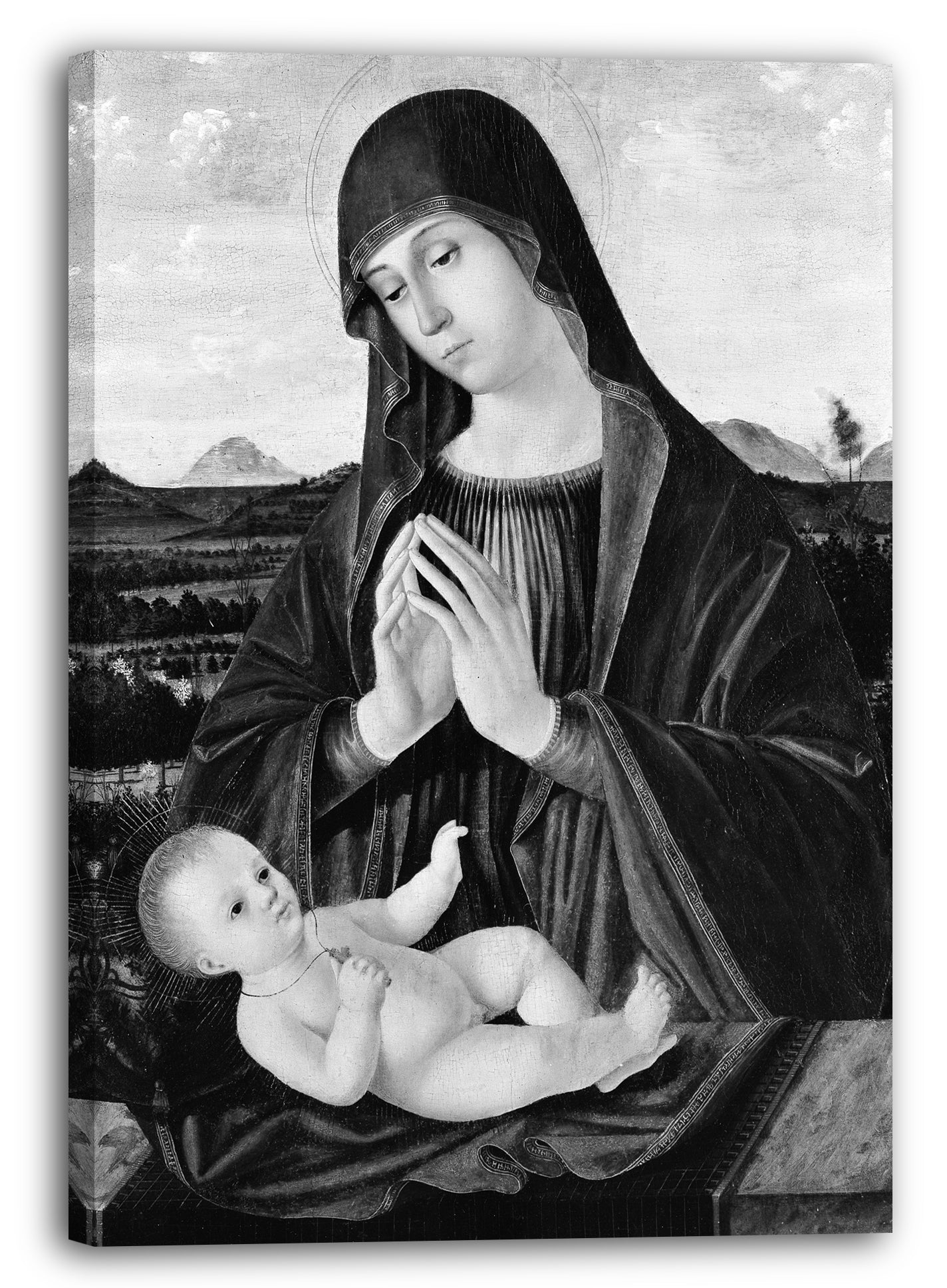 Leinwandbild Antonello de Saliba - Madonna, die das Kind anbetet