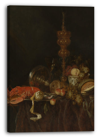 Leinwandbild Abraham van Beyeren - Stillleben mit Hummer und Früchten