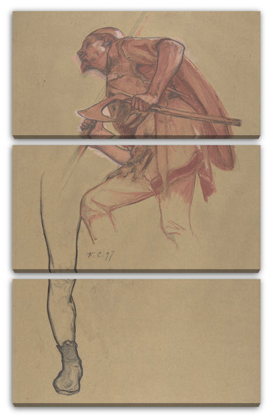 Leinwandbild Fernand Cormon - Krieger mit einer Axt und Studie eines Beines