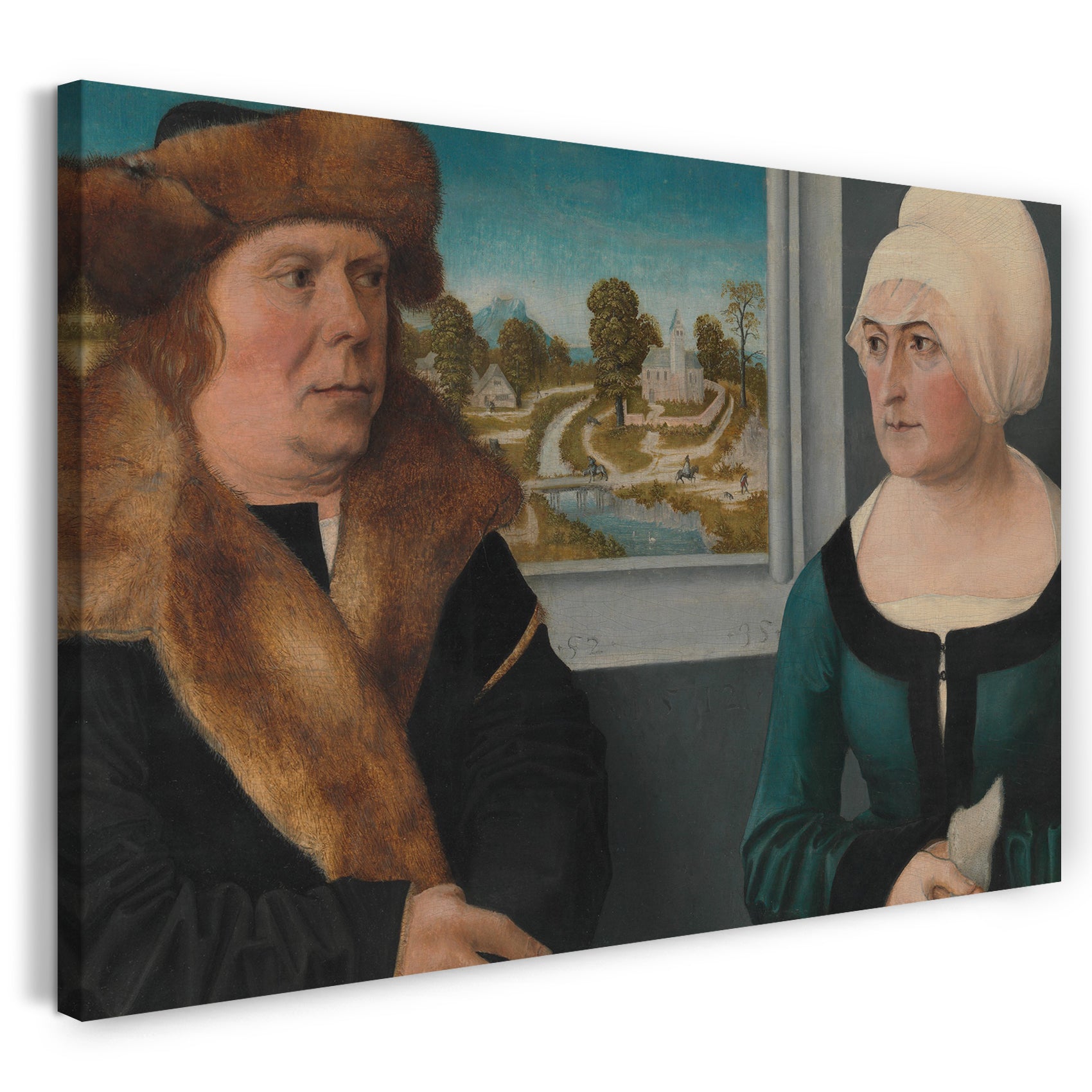 Leinwandbild Ulrich Apt der Ältere - Portrait eines Mannes und seiner Frau (Lorenz Kraffter und Honesta Merz?)