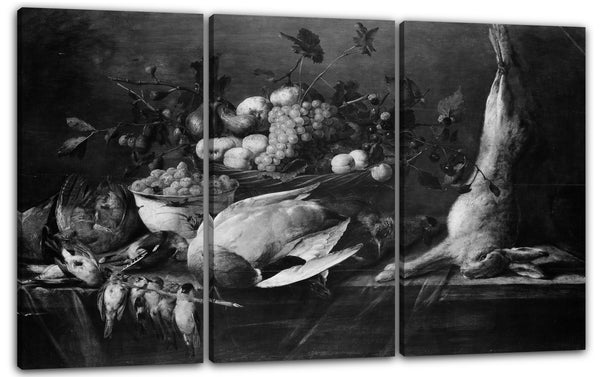 Leinwandbild Pieter van Overschee - Stillleben von Obst und Wild