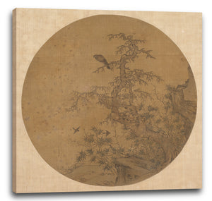 Leinwandbild Nicht identifizierter Künstler Chinese, spätes 14.-frühes 15. Jahrhundert - Alter Baum, Bambus und Vögel