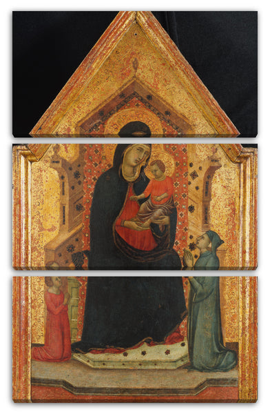 Leinwandbild Goodhart Ducciesque Meister - Madonna und Kind thronend mit zwei Stiftern