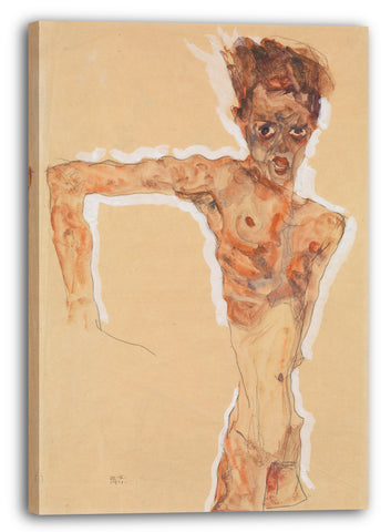 Leinwandbild Egon Schiele - Selbstporträt