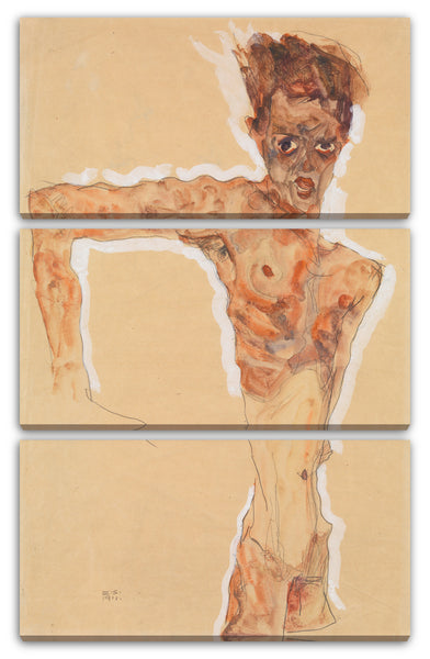 Leinwandbild Egon Schiele - Selbstporträt