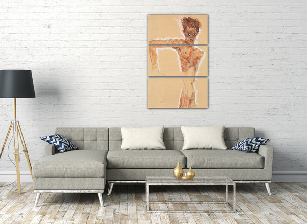 Leinwandbild Egon Schiele - Selbstporträt