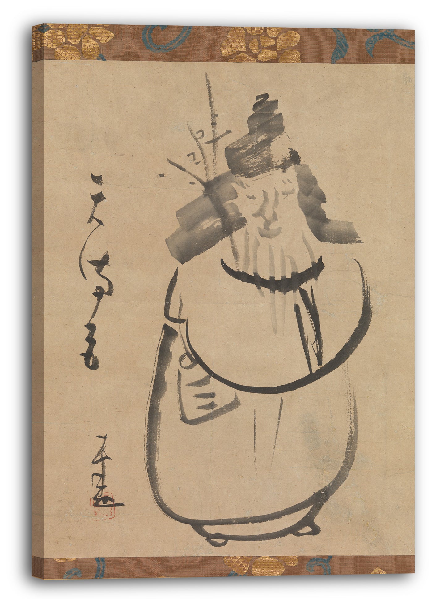Leinwandbild Sengai Gibon - " Tenmangu ", Sugawara no Michizane als Tenjin Reisen nach China