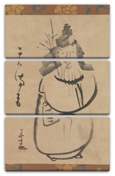 Leinwandbild Sengai Gibon - " Tenmangu ", Sugawara no Michizane als Tenjin Reisen nach China