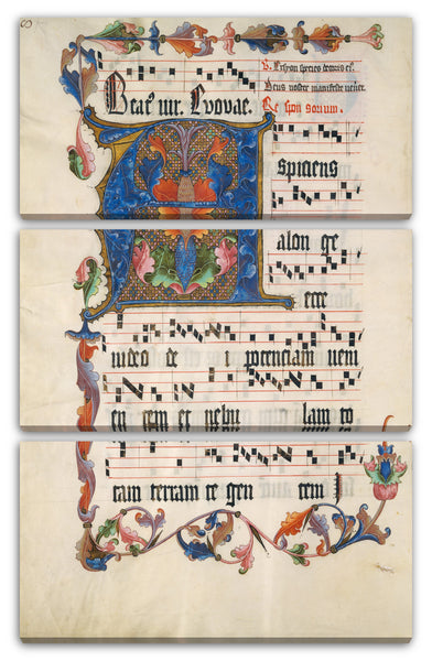 Leinwandbild ca. 1425-50 - Manuskriptblatt mit Initiale A, aus einem Antiphonar