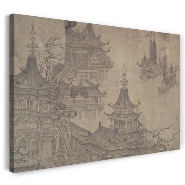 Leinwandbild Früher Wang Zhenpeng zugeschrieben - Der Daming Palast