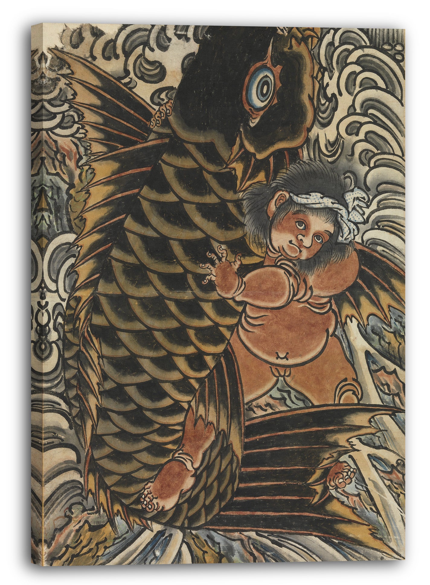Leinwandbild Edo-Zeit - Kintaro mit Karpfen