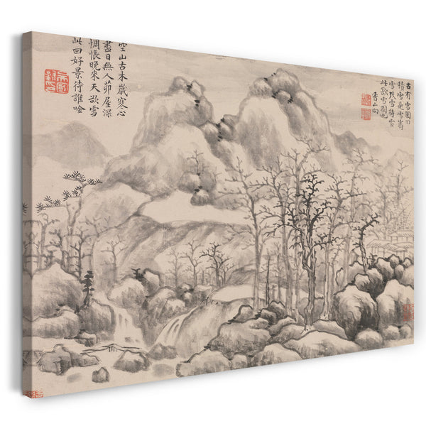 Leinwandbild Yun Xiang - Schneelandschaft, aus dem Album für Zhou Lianggong
