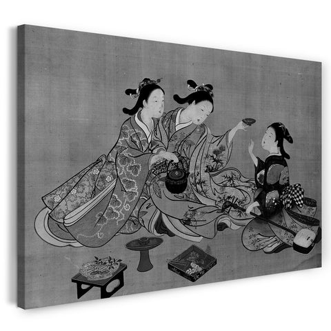Leinwandbild Nishikawa Sukenobu - Drei Mädchen, die Tee trinken