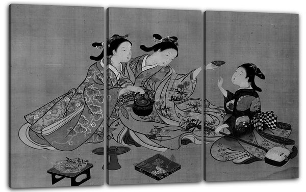 Leinwandbild Nishikawa Sukenobu - Drei Mädchen, die Tee trinken
