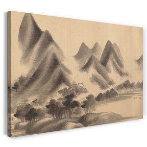 Leinwandbild Dong Qichang zugeschrieben - Landschaft im Stil von Mi Fu