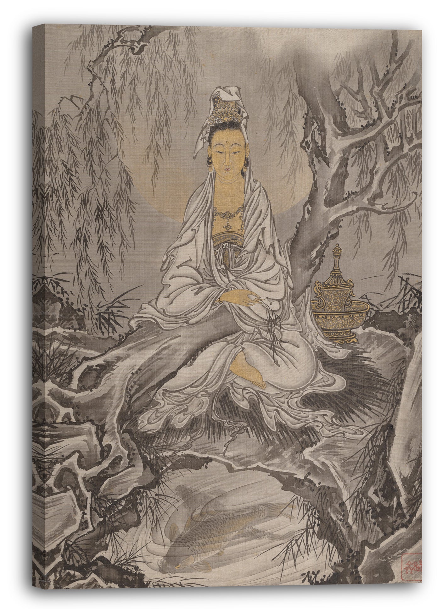 Leinwandbild Kawanabe Kyōsai (Japanisch, 1831-1889) - Weiß gekleidete Kannon
