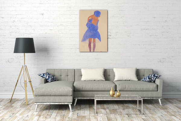 Leinwandbild Egon Schiele - Stehendes Mädchen, Rückansicht